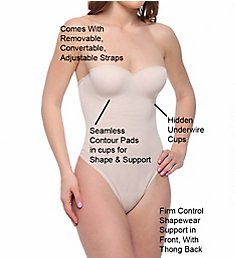 Annette Convertible Strapless Shaping Thong Bodysuit 10496