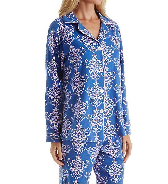 BedHead Pajamas Navy Painted Damask Long Sleeve PJ Set 2950 BedHead Pajamas Navy Painted Damask Long Sleeve PJ Set 2950