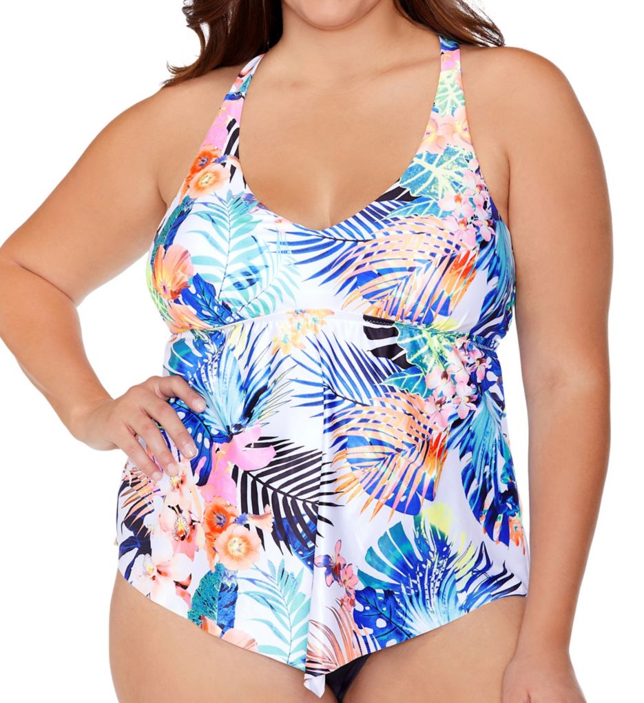Raisins Curve Plus Size Haleiwa Trinidad Tankini Swim Top G840521